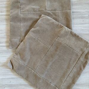 West Elm Chenille Patchwork Accent Pillow Covers, 20x20, Sandalwood